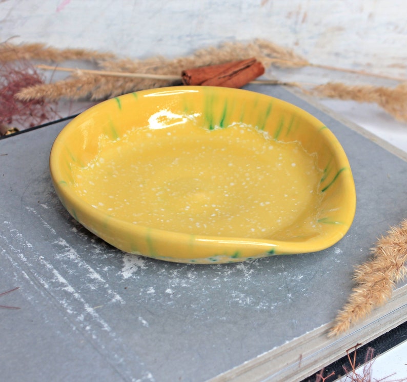 Yellow Ceramic Spoon Rest, 5 image 7