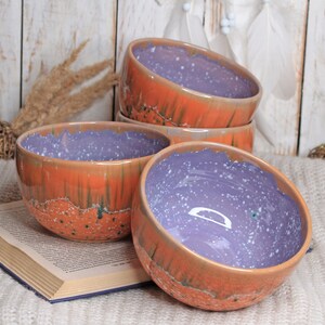 27 oz Orange Glazed Ceramic Pottery Bowl image 7