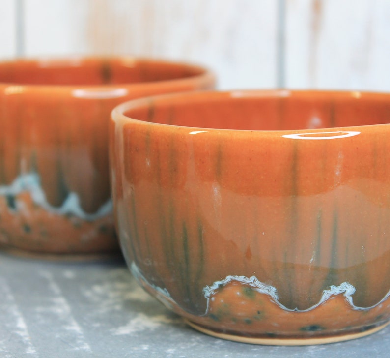 Small Brown Pottery Bowl, 7 oz image 5