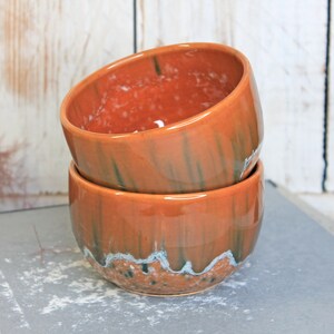 Small Brown Pottery Bowl, 7 oz image 8