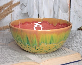 Large Yellow Ceramic Bowl, 35 oz