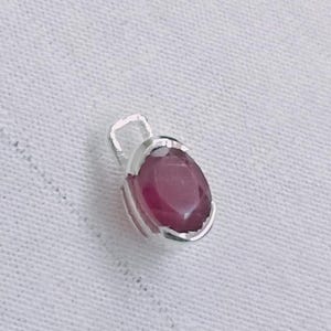 Ruby Gemstone Oval Charms: Sterling Silver July Birthstone Pendant, Bracelet, Necklace