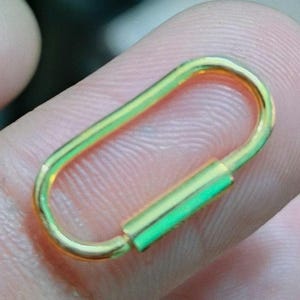 Handmade 14k Solid Gold Carabiner Lock Clasp: Screw Clasp Necklace, Bracelet Connector