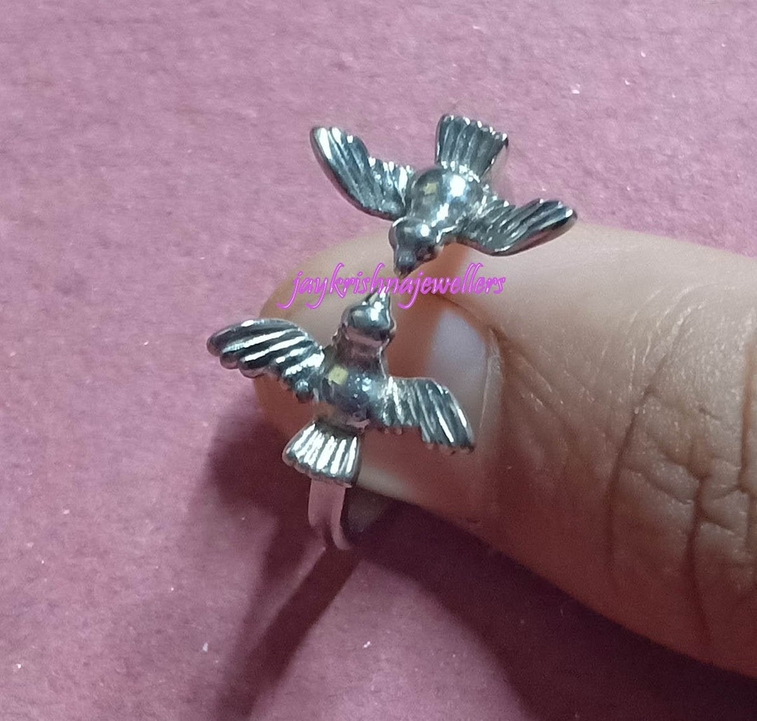 Sterling Silver Two Birds Ring: Handmade Love Bird Statement Jewelry - Etsy