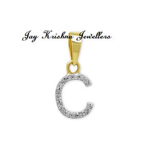 Erste C Gold Charms, 14k Gold Charms, Diamant Initial Charm Buchstabe C Luxus Diamant Charms, C Initial Charms, Name Charms, Letzer C Diamant Charms