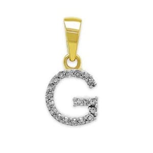 Anfangsbuchstabe G Charms, Diamant Gold Charms Halskette 14k Solid Gold Zierliche Diamant Halskette Buchstabe Gold und Diamant Alphabet G Halskette