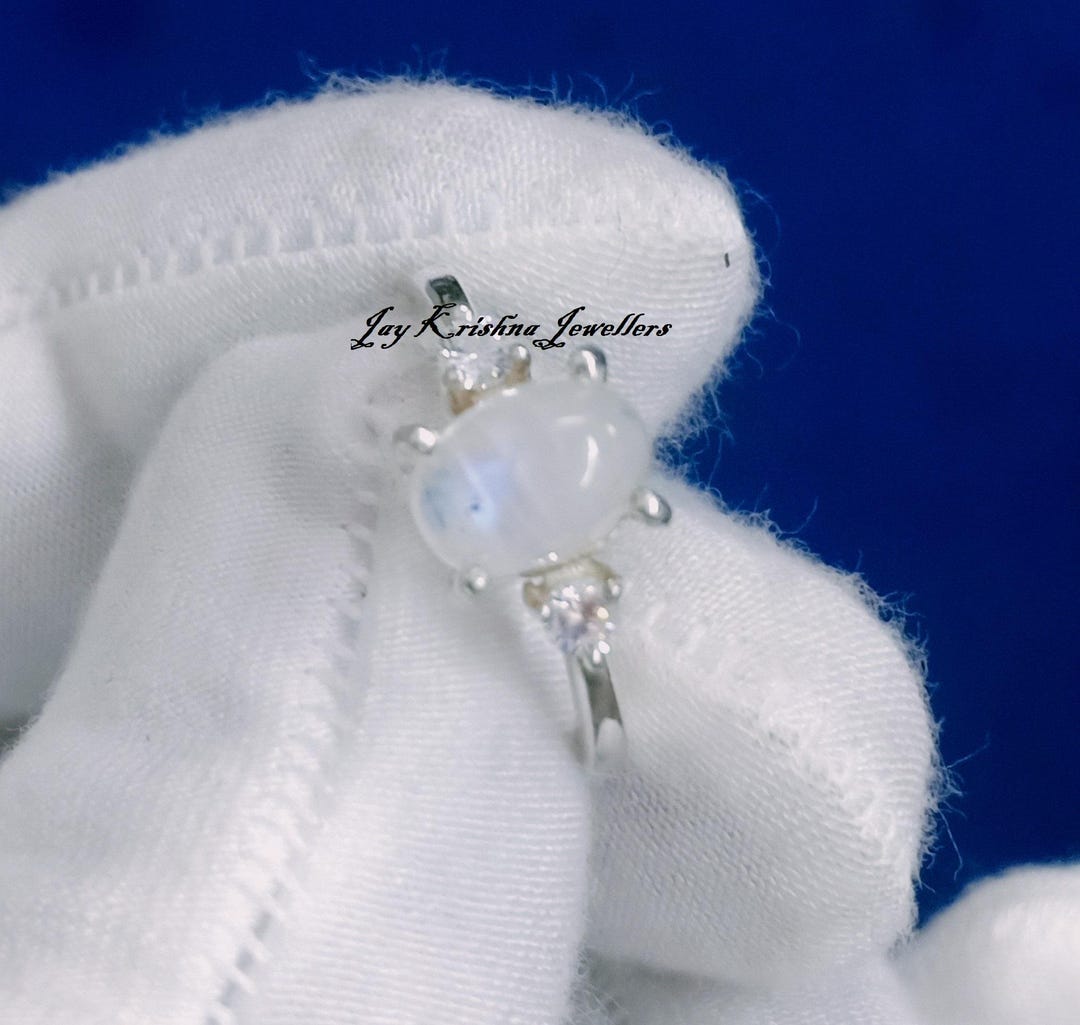 White Rambo Moonstone Rings: Art Deco, 925 Silver Handmade Jewelry ...