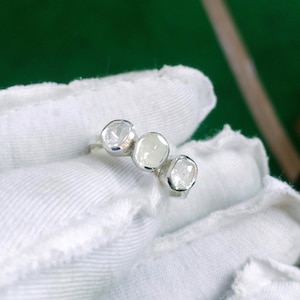 Natural Polki Diamond Ring, Diamond Slice Ring Promise Ring Proposal Ring Engagement Ring Classic Diamond Band Ring Wedding Gift For Her