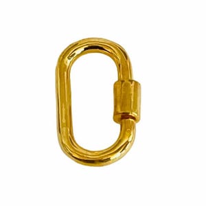 Solid Gold Oval Carabiner Clasp, Handmade 14k Yellow Gold Clasp Jewelry Clasp, Beautiful Gold Carabiner Lock For necklace Bracelet