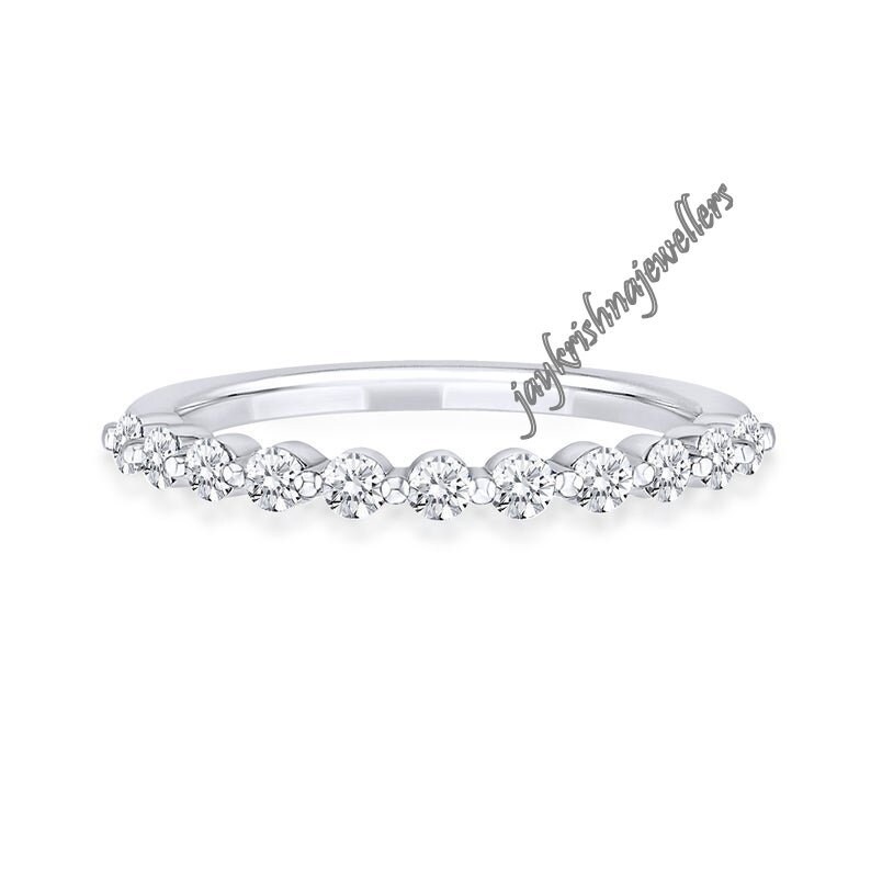 Diamond Stackable Ring 14k Solid Gold Minimalist Diamond Curved Ring Diamond Cluster Ring in 14k Solid Gold Brilliant Diamond Gold Ring