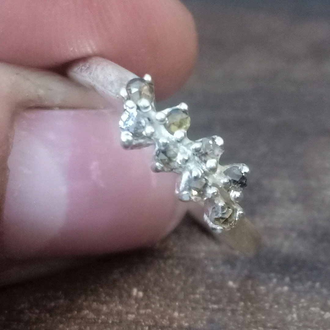 Genius Diamond Ring, Slice Diamond Ring, Rose Cut Diamond Ring, 925 ...