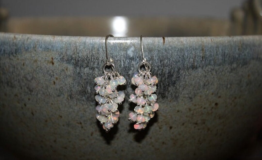 Fire Opals Drop Earring, 925 Sterling Silver Handmade Earring ...
