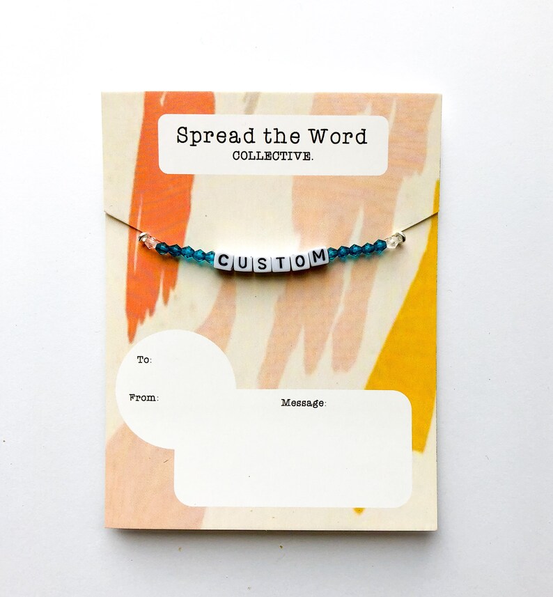 Personalized Bracelet Stretch Bracelet Custom Personalized Multi-Color Letter Bead Bracelet