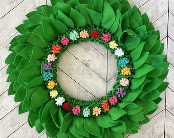 Boho Garden Floral Wreath FELT- Outdoor/Indoor