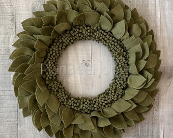 Olive Boho Wreath FELT- Outdoor/Indoor