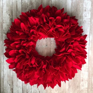 Red FELT Wreath - Outdoor/Indoor