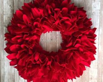 Red FELT Wreath - Outdoor/Indoor