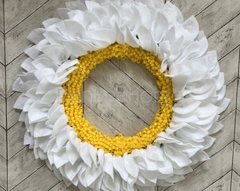 Boho Daisy Wreath FELT- Outdoor/Indoor