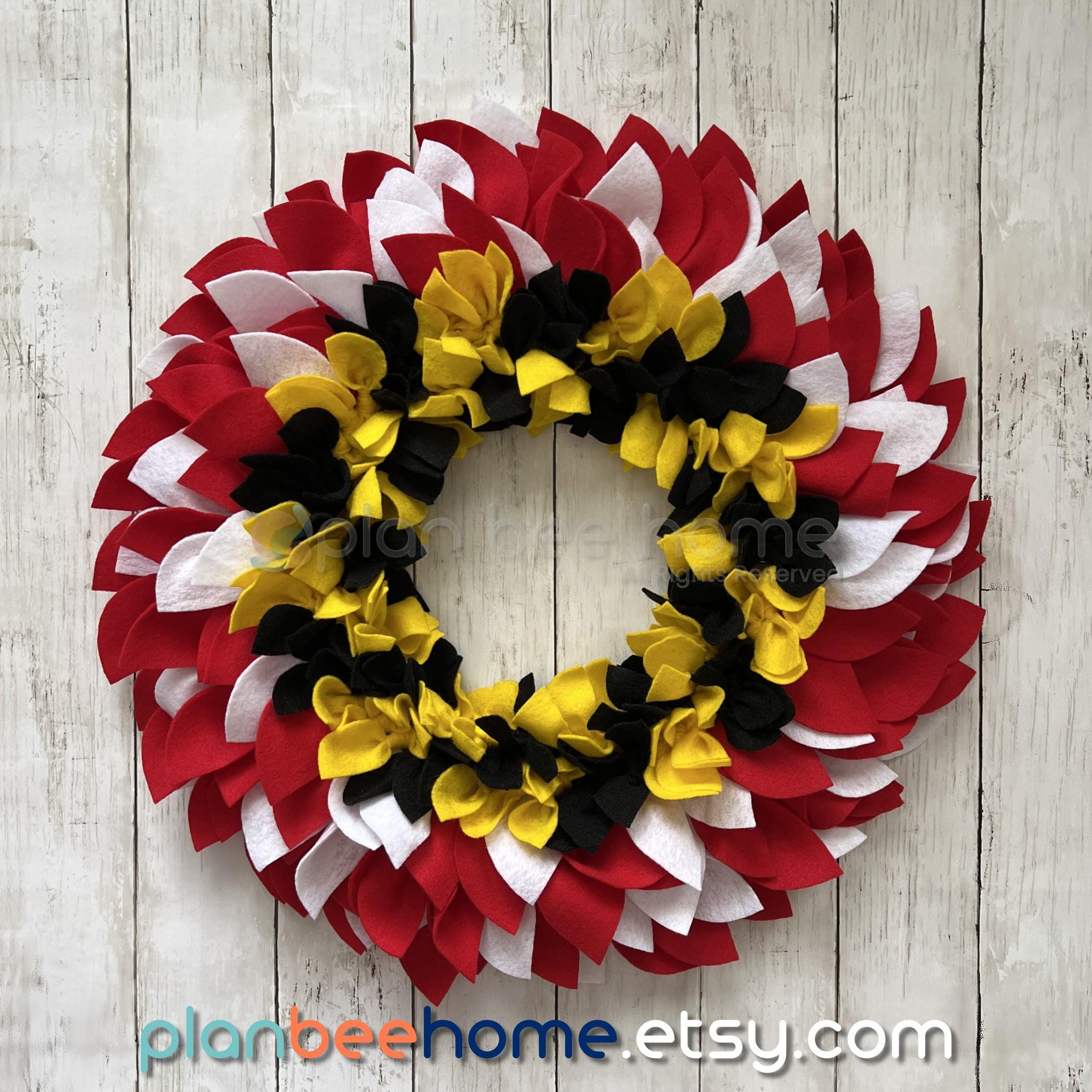 Maryland Flag Inspired Felt Wreath- Indoor/Outdoor