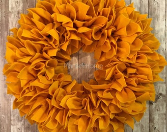 Golden Yellow FELT Wreath - Outdoor/Indoor