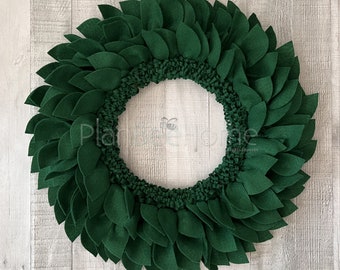 Felt Green Boho Wreath - Outdoor/Indoor
