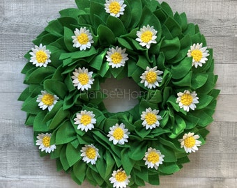 Felt Summer Daisy Wreath - Outdoor/Indoor