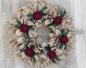 Modern FELT Christmas Wreath - Outdoor/Indoor