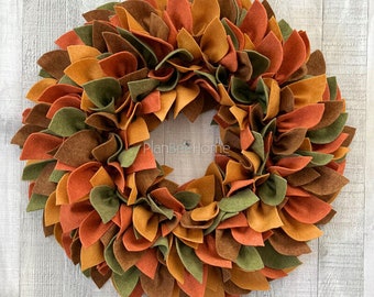 FELT Multicolor Fall Wreath - Outdoor/Indoor