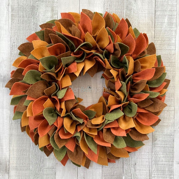 FELT Multicolor Fall Wreath - Outdoor/Indoor