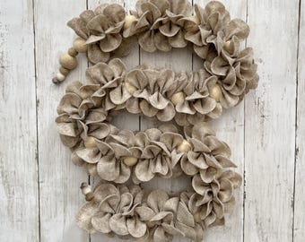 Beige Handmade Felt Garland