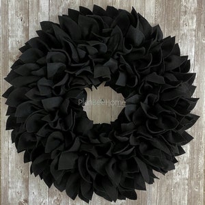 Black FELT Wreath - Outdoor/Indoor