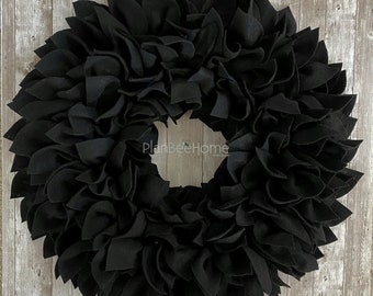 Black FELT Wreath - Outdoor/Indoor