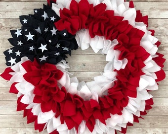 American Flag FELT Wreath - Outdoor/Indoor
