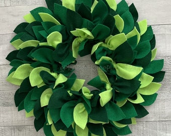 Vibrant Multicolor Green Wreath - FELT Outdoor/Indoor