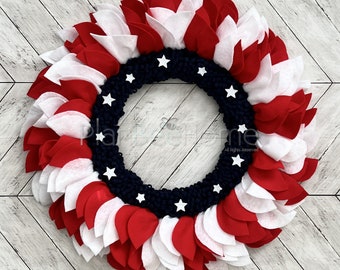 American Flag FELT Wreath - Outdoor/Indoor