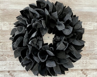 FELT Multicolor Wreath Black/Charcoal - Outdoor/Indoor
