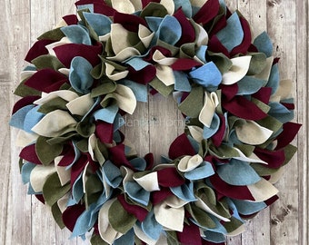 FELT Multicolor Christmas Wreath - Outdoor/Indoor