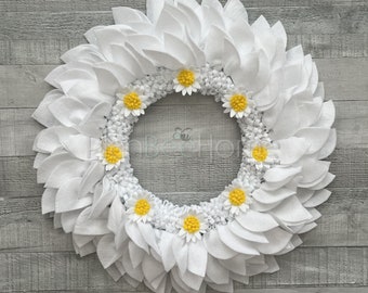 Boho Daisy Wreath FELT- Outdoor/Indoor