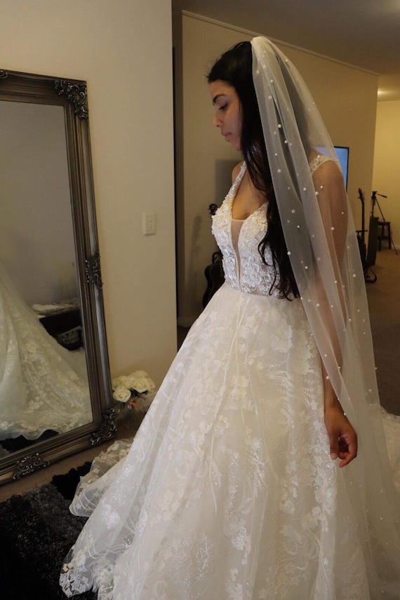 pearl cathedral wedding veil