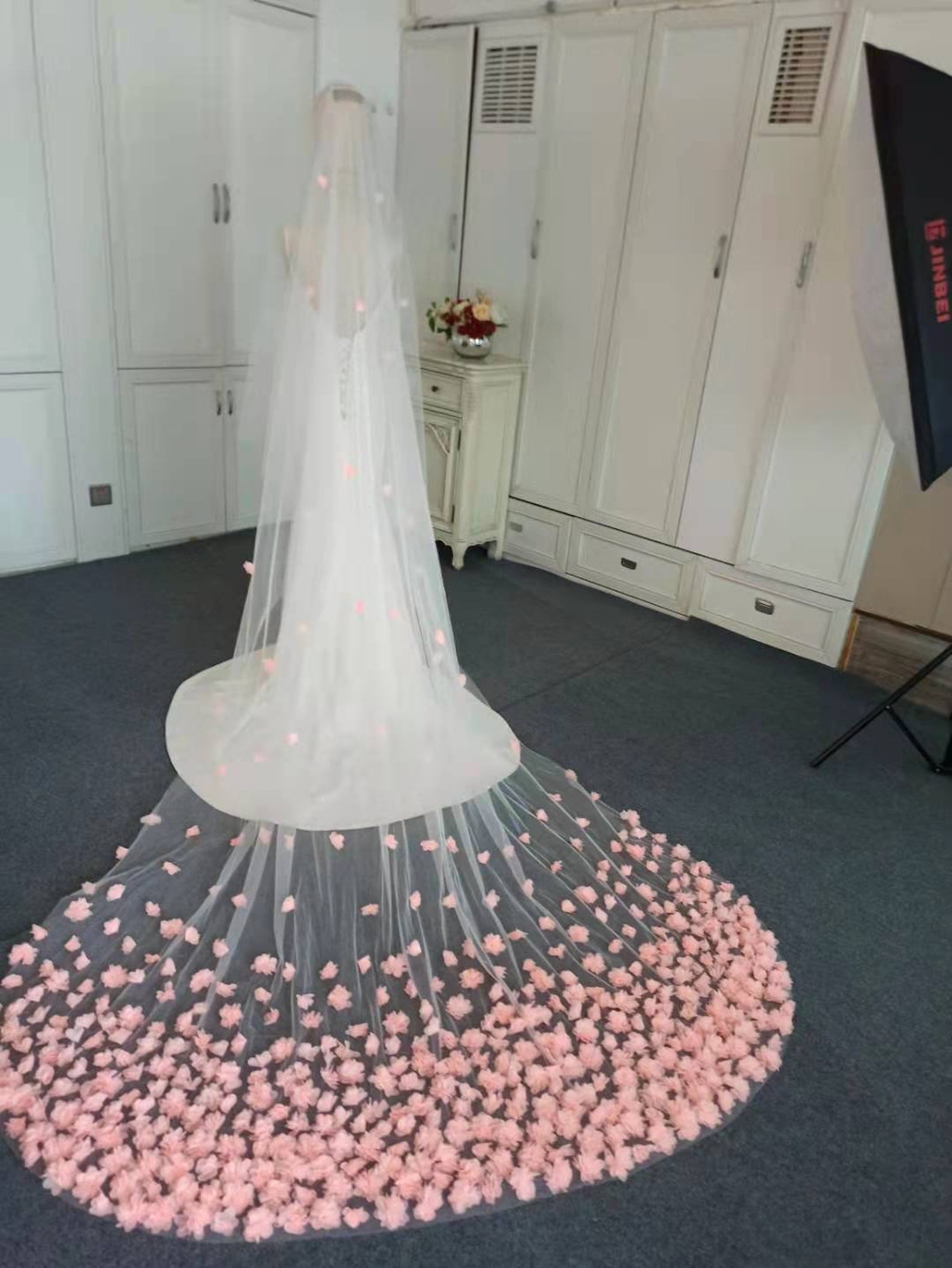 3D Flower Petal Veil Flower Petal Veil Veil With 3D Lace Etsy Australia