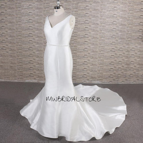 Mermaid Satin Wedding Dress Trumpet 
