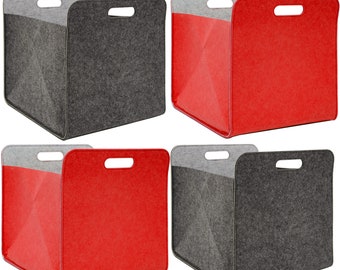 4er Set Filz Aufbewahrungsbox 33x33x38 cm Kallax Filzkorb Regal Box Filzbox