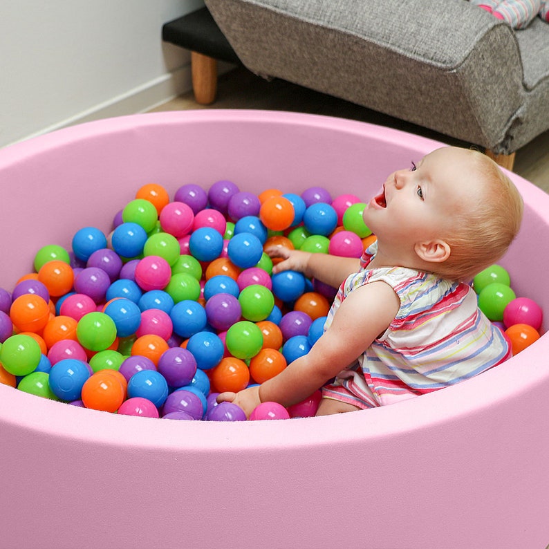 LittleTom Baby B\u00e4llebad 90x30 Weiches B\u00e4llchenbad Kinder B\u00e4lle Pool Rund Rosa