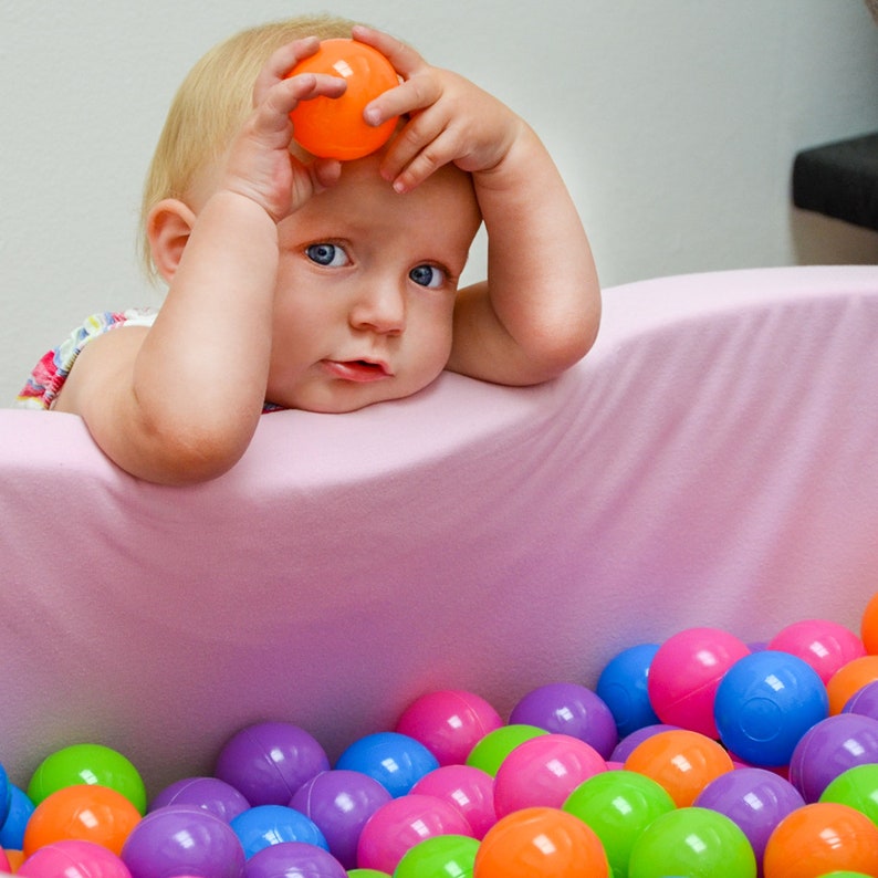 LittleTom Baby B\u00e4llebad 90x30 Weiches B\u00e4llchenbad Kinder B\u00e4lle Pool Rund Rosa