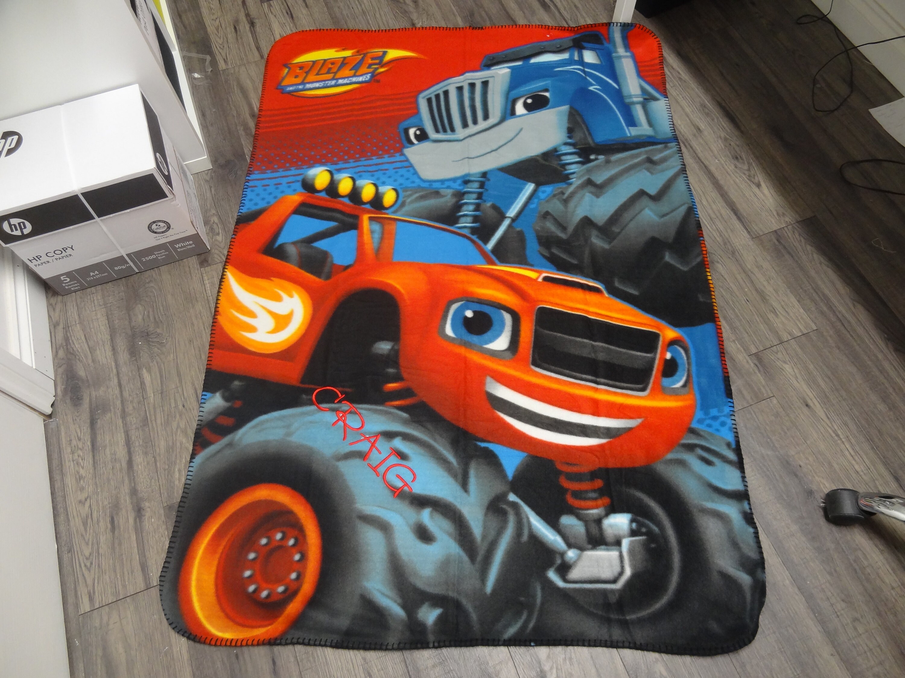 Personalised monster truck Throw / Blanket 100 x 150 cm Etsy