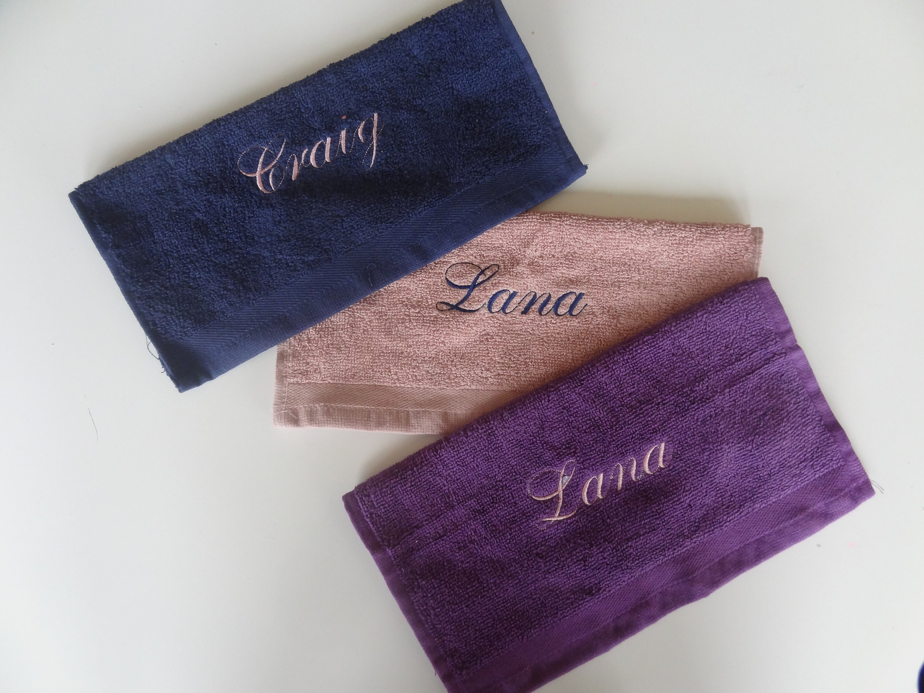Personalised Face Cloth Beautifully embroidered diff colours Etsy