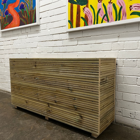 XL Wooden Decking Planter Trough: 120cm Wide, 63cm Tall Herb Box