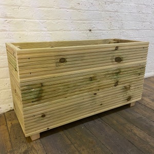 Large Garden Wooden Decking Patio Planter Trough Herb Garden 3 Board