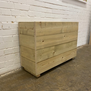 Large Tall Smooth Wooden Decking Patio Planter Trough Herb Box 63cm high