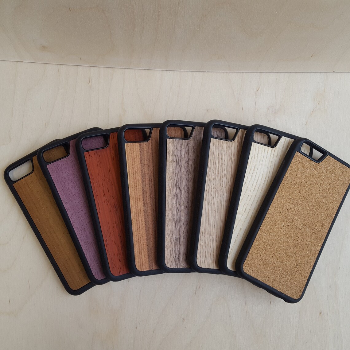 Real Natural Wood Rubber Bumper Phone Case Cover Skin Natural Etsy UK